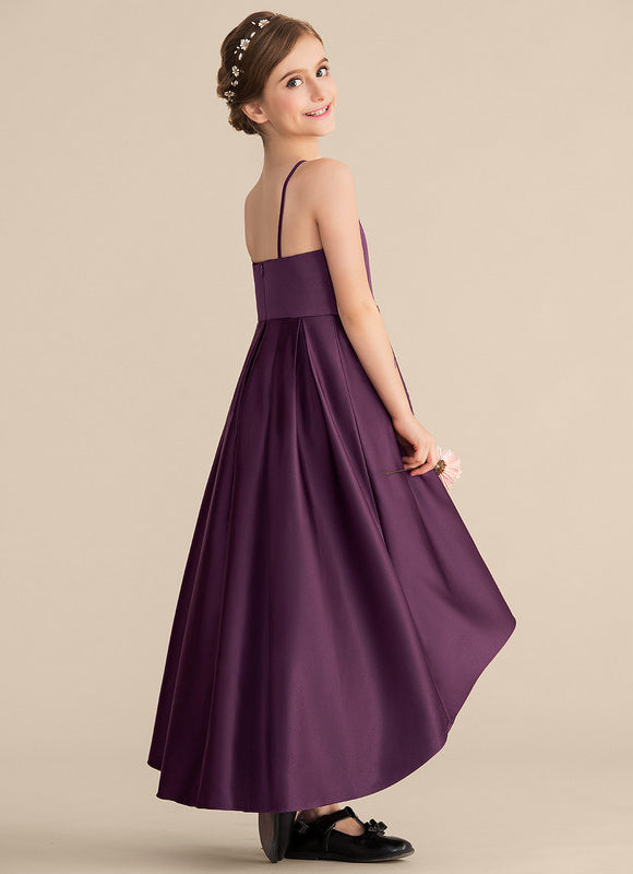 Robe Demoiselle D'Honneur Satin Fluide Asymétrique - gallery 1