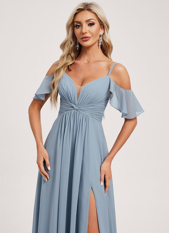 Robe Demoiselle D'Honneur Fluide Ciel - gallery 3