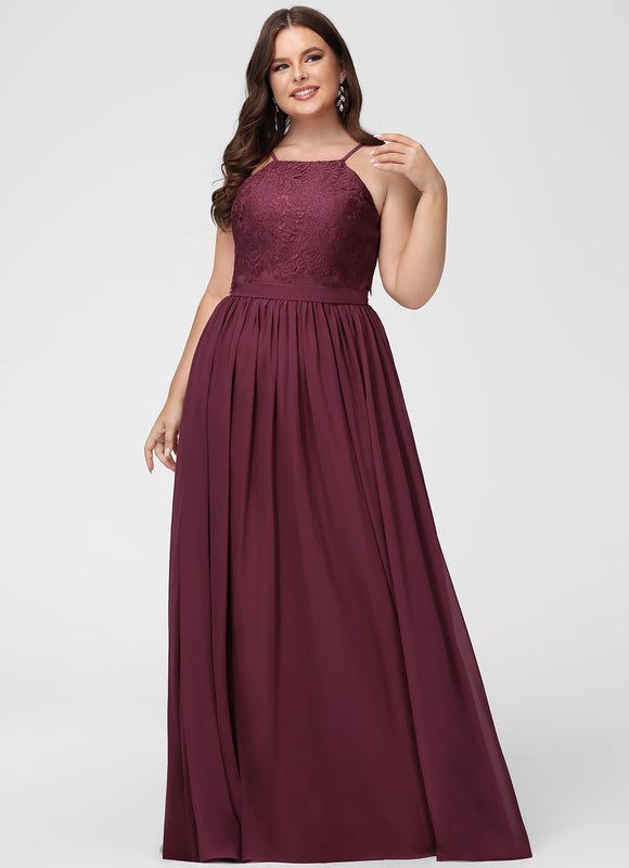 Robe Demoiselle D'Honneur Dentelle Bordeaux - gallery 9