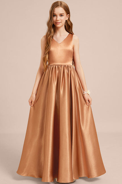 Robe Demoiselle D'Honneur Satin Caramel