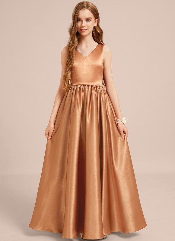 Robe Demoiselle D'Honneur Satin Caramel