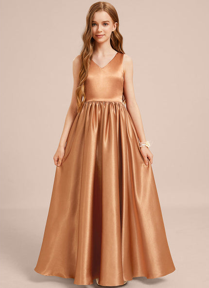Robe Demoiselle D'Honneur Satin Caramel