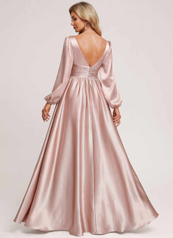 Robe Longue Satin Demoiselle D'Honneur - gallery 2