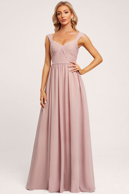 Robe Demoiselle D'Honneur Fluide Rose Doux - gallery 1