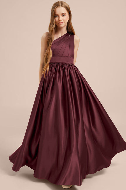 Robe Demoiselle D'Honneur Satinée Asymétrique Junior - gallery 4