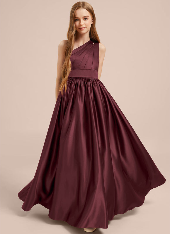 Robe Demoiselle D'Honneur Satinée Asymétrique Junior - gallery 4