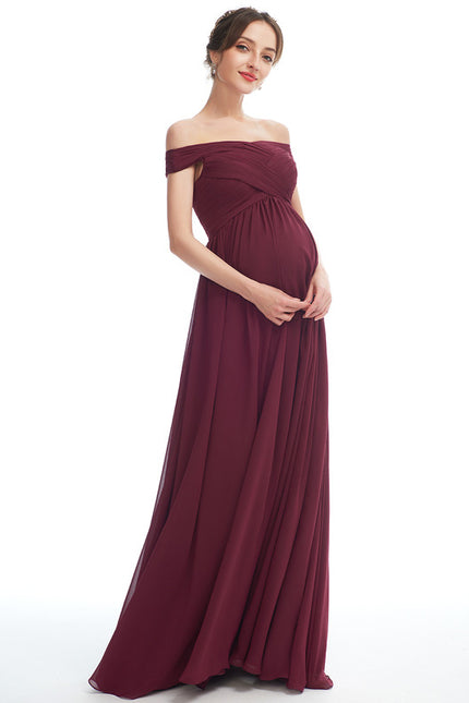 Robe Demoiselle D'Honneur Chiffon Bordeaux