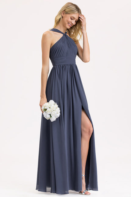Robe Demoiselle D'Honneur À Volants Rose Pâle - gallery 2