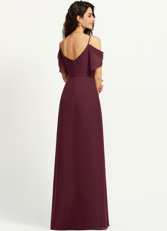 Robe Demoiselle D'Honneur À Volants Rose Pâle - gallery 4