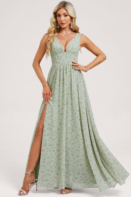 Robe Demoiselle D'Honneur Mousseline Beige - gallery 2