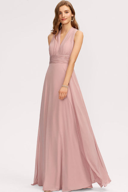 Robe Demoiselle D'Honneur Chic Mousseline Élancée - gallery 8