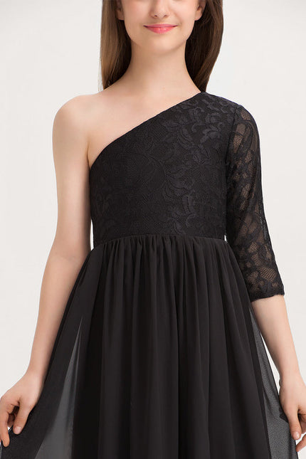 Robe Demoiselle D'Honneur Asymétrique Rose - gallery 4