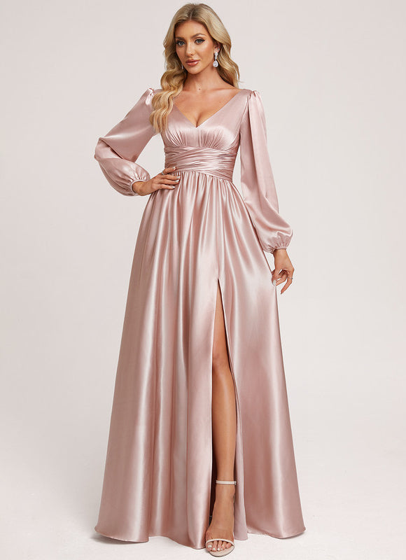 Robe Longue Satin Demoiselle D'Honneur