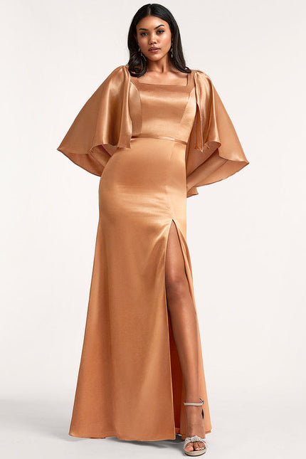 Robe Demoiselle D'Honneur Champagne Satin - gallery 4