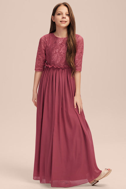 Robe Demoiselle D'Honneur Rouge Élégant Longueur - gallery 1