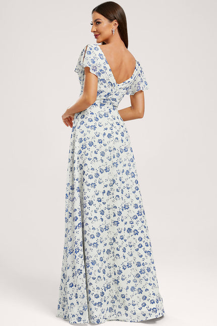Robe Demoiselle D'Honneur À Volants Rose Pâle - gallery 4