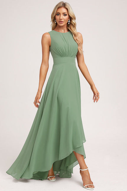 Robe Demoiselle D'Honneur Mousseline Verte - gallery 3