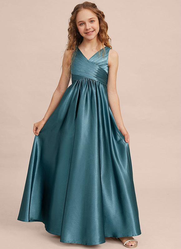 Robe Demoiselle D'Honneur Satin Émeraude Chic - gallery 5