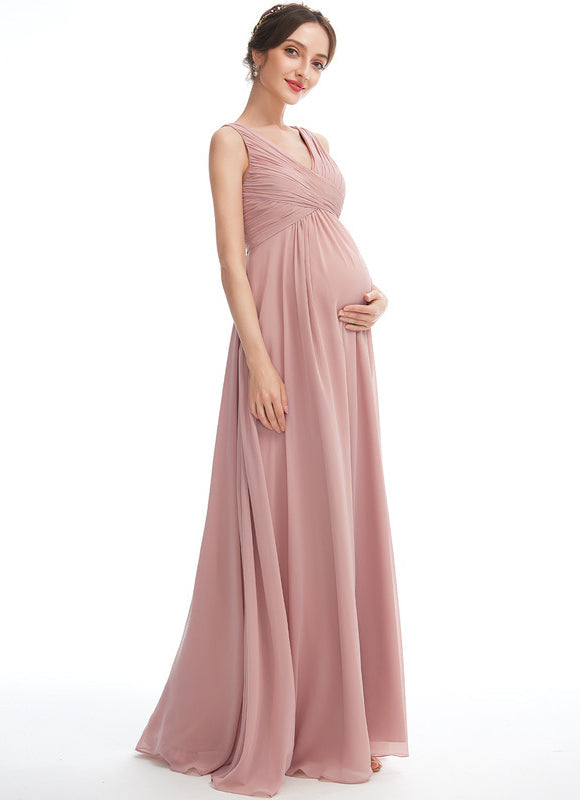 Robe Demoiselle D'Honneur Maternité Élégante - gallery 3