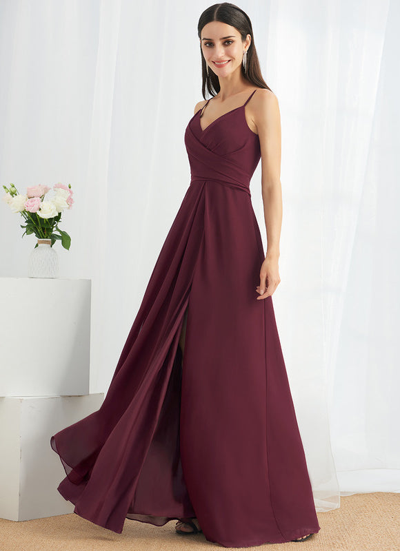Robe Demoiselle D'Honneur À Volants Rose Pâle - gallery 3