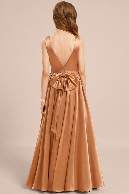 Robe Demoiselle D'Honneur Satin Caramel - gallery 1