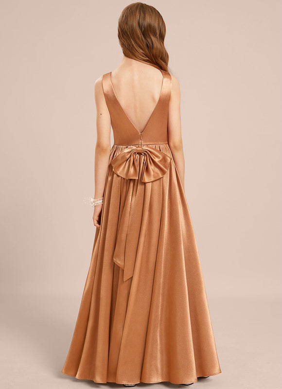 Robe Demoiselle D'Honneur Satin Caramel - gallery 1