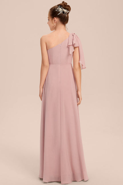 Robe Demoiselle D'Honneur Unicolore Élégante - gallery 4