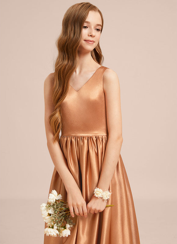 Robe Demoiselle D'Honneur Satin Caramel - gallery 5