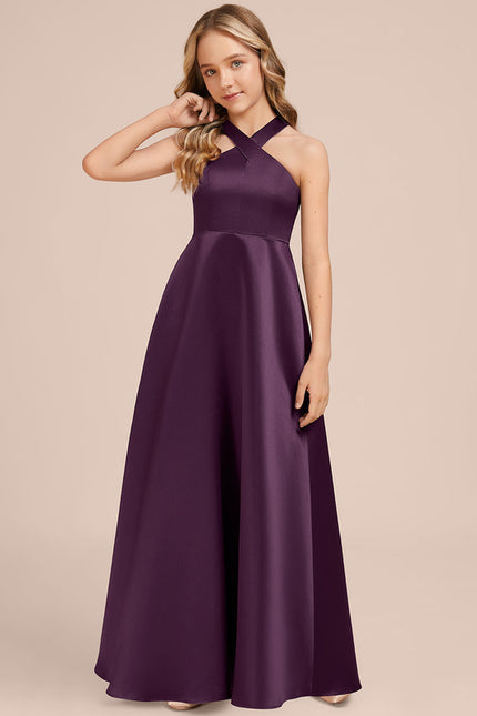 Robe Demoiselle D'Honneur Évasée Prune - gallery 4