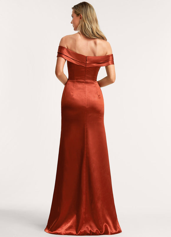 Robe Demoiselle D'Honneur Satin Cuivré - gallery 4