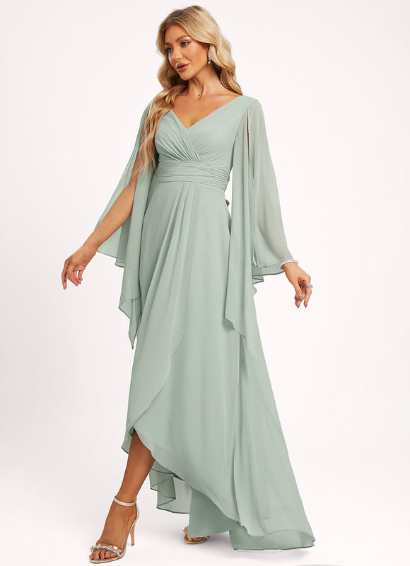 Robe Demoiselle D'Honneur Asymétrique Fluide - gallery 6