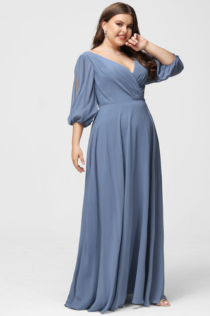 Robe Demoiselle D'Honneur À Volants Rose Pâle - gallery 9