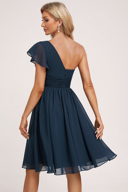 Robe Demoiselle D'Honneur Évasée Marine - gallery 3