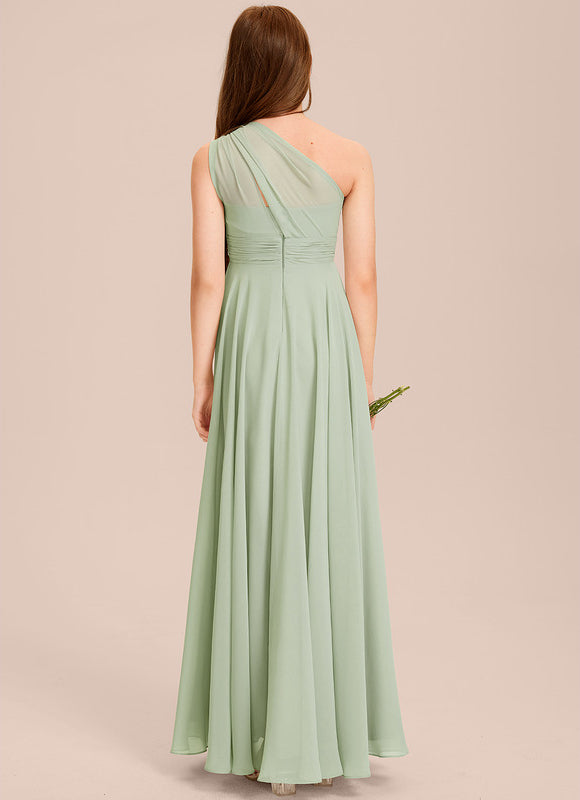Robe Demoiselle D'Honneur Vert Poudré Élégant - gallery 3