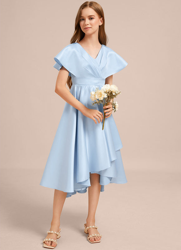 Robe Demoiselle D'Honneur Asymétrique Marine - gallery 3