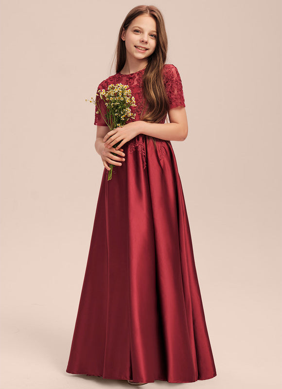 Robe Demoiselle D'Honneur Rouge Satiné