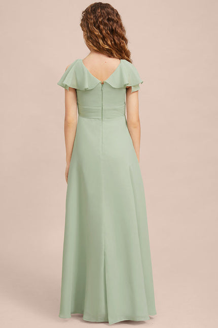 Robe Demoiselle D'Honneur Verte Éthérée - gallery 7