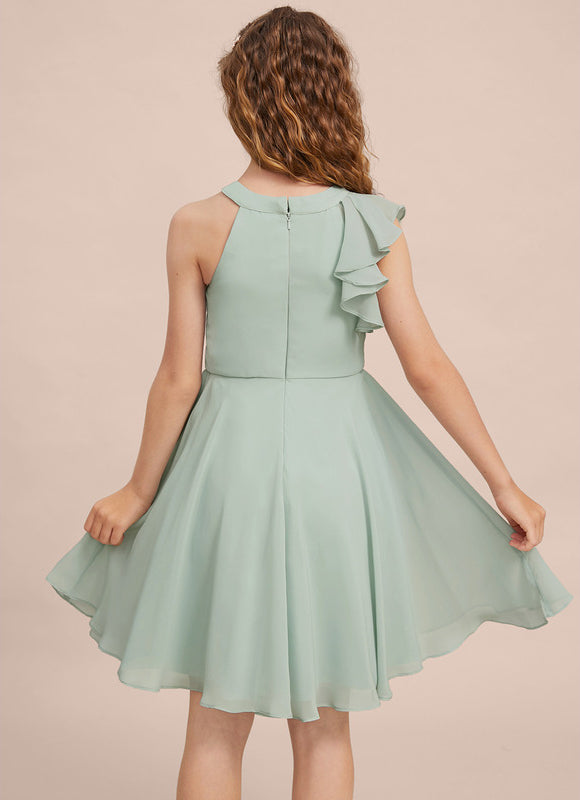 Robe Demoiselle D'Honneur Flou Menthe - gallery 7