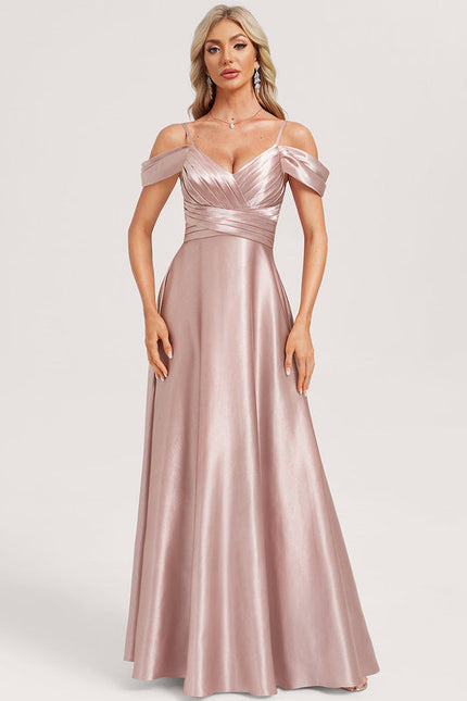 Robe Demoiselle D'Honneur Satin Rose Poudré - gallery 1