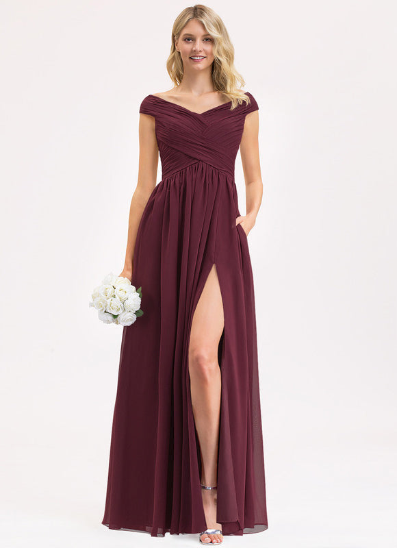 Robe Demoiselle D'Honneur Bordeaux Chic