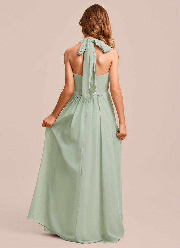 Robe Demoiselle D'Honneur Mousseline Ciel - gallery 5