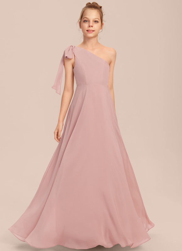 Robe Demoiselle D'Honneur Unicolore Élégante - gallery 2