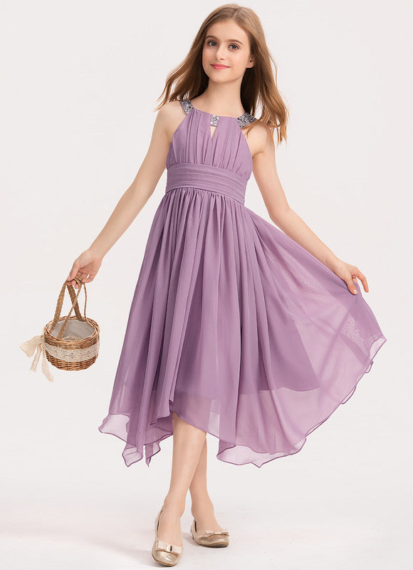 Robe Demoiselle D'Honneur Flottante Lilas