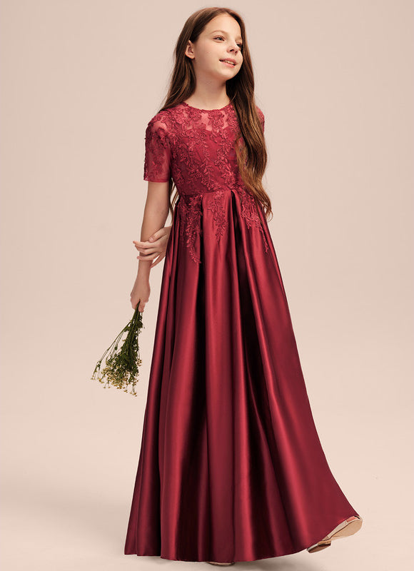 Robe Demoiselle D'Honneur Rouge Satiné - gallery 3