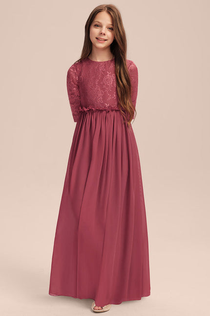 Robe Demoiselle D'Honneur Rouge Élégant Longueur