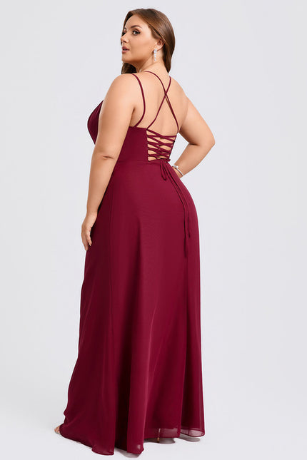 Robe Demoiselle D'Honneur Col Carré Ébène - gallery 9