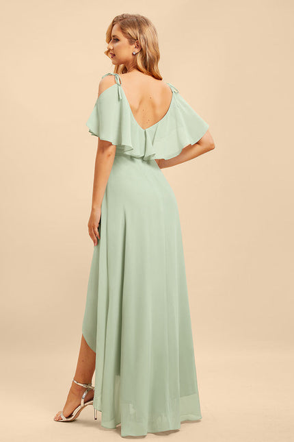 Robe Demoiselle D'Honneur Asymétrique Fluide - gallery 2