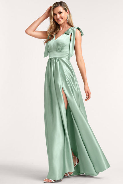 Robe Longue Demoiselle D'Honneur Rose Poudré - gallery 3