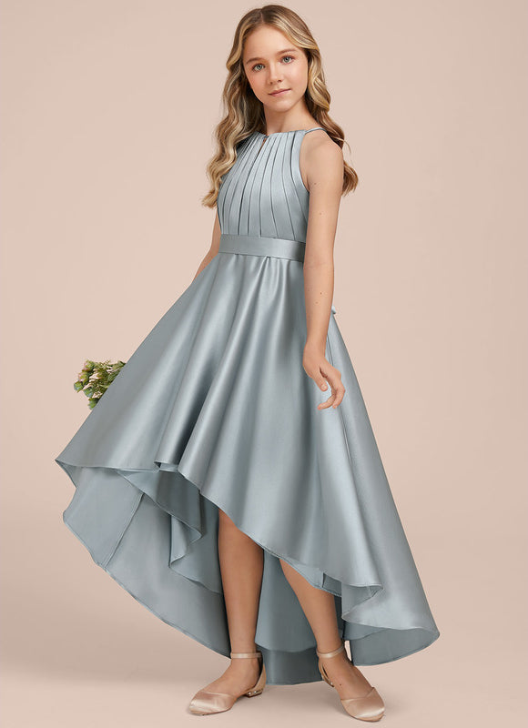 Robe Demoiselle D'Honneur Satin Fluide Asymétrique - gallery 3
