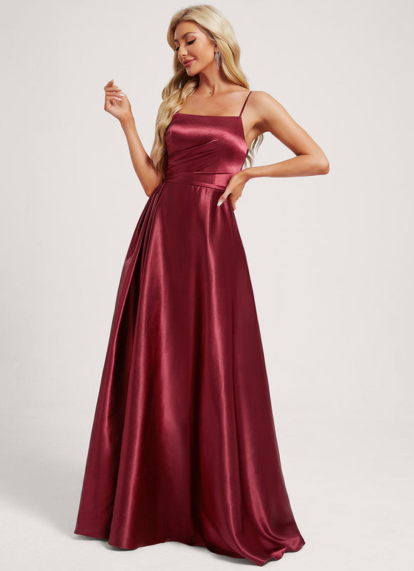 Robe Demoiselle D'Honneur Champagne Satin - gallery 2